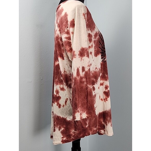 Torrid Raise Some Hell Classic Fit Size 1 Tie Dye 3/4 Sleeve Skull T Shirt 14/16 - Picture 5 of 10